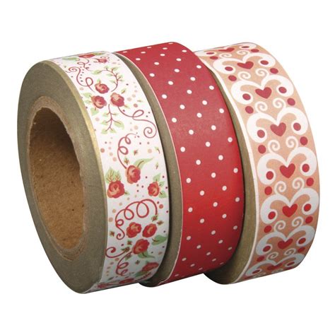 RAYHER 57351000 Washi Tape Set Sugar Flowers 3 15mm 10m