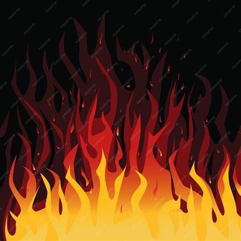 Premium Vector | Fire background, flat style vector illustration burn ...