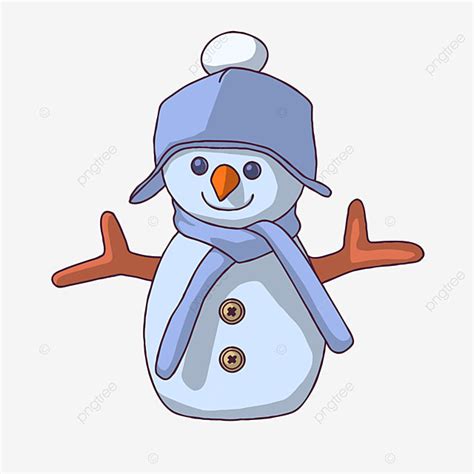 Snowman Scarf Vector Hd Png Images Illustration Of A Snowman Blue