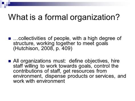 Formal Organization Examples