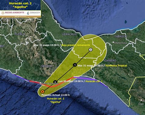 El Ciclón Agatha Se Degrada A Baja Presión Remanente Centro Nacional De Prevención De