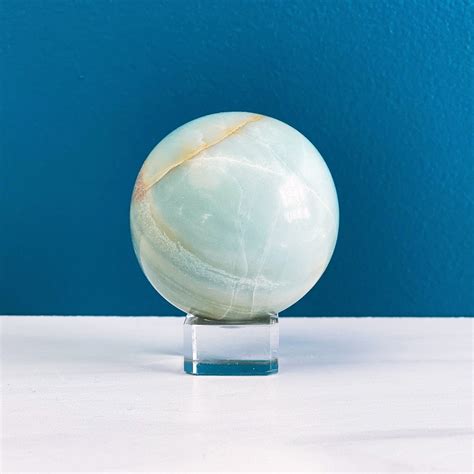 Blue Caribbean Calcite Sphere 220 Diameter Etsy