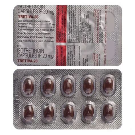 Finished Product Azelaic Acid Tretiva 20 Mg Tablets 10 Gm Packaging