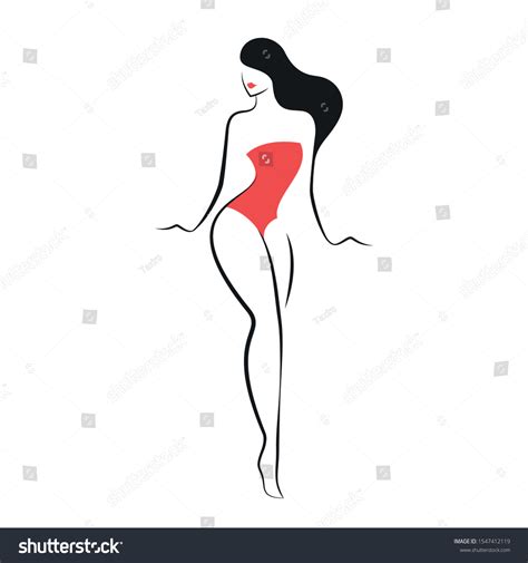 Woman Swimsuit Lingerie Isolated Vector Illustration Stock Vector Royalty Free 1547412119