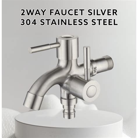 Stainless Steel Way Faucet Valvet Bibcock Faucet In Out Head