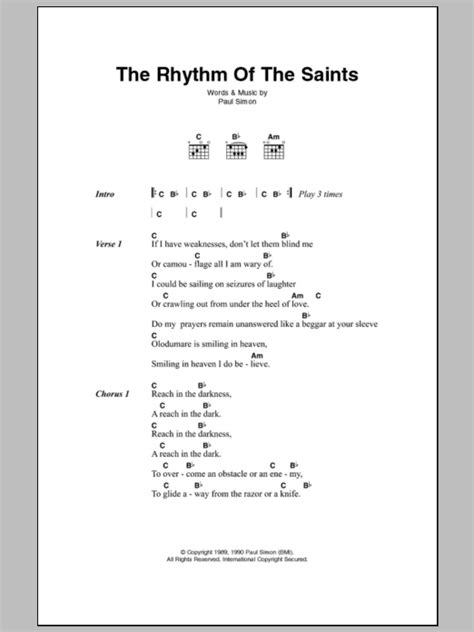 The Rhythm Of The Saints by Paul Simon - Guitar Chords/Lyrics - Guitar ...