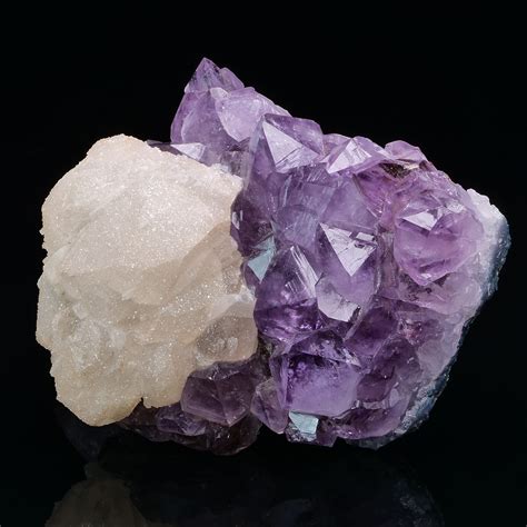 Calcite On Amethyst Ametista Do Sul Rio Grande Do Sul Brazil Sz