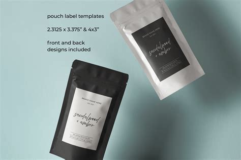 Stand up Pouch Label Template Printable Tea or Coffee Pouch - Etsy