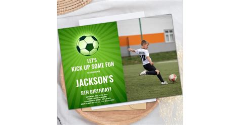 Soccer Birthday Invitations with photo | Zazzle