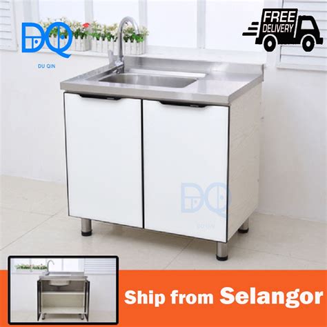 (Ready Stock)Kitchen Cabinet Stainless Steel 2 Doors with Single Sink ...