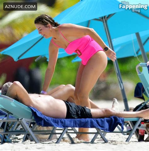 Lydia Bright Sexy Shows Off Her Beautiful Figure Wearing A Hot Pink Swimsuit At The Beach With