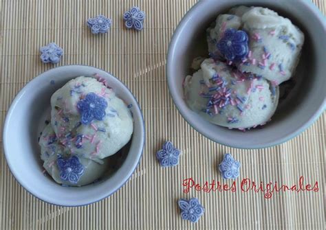 Helado De Violeta Vídeo Receta Helados Helados Caseros Postres