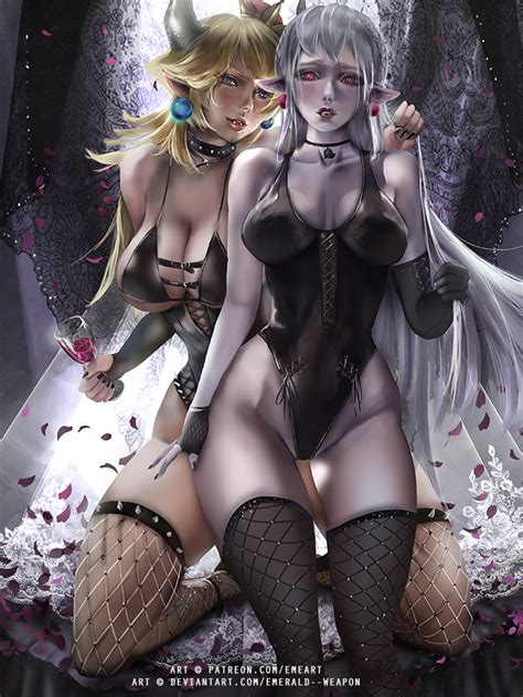 Bowsette X Boo Leather Ver By EmeraldWeapon Hentai Foundry