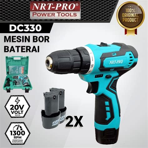 Jual Mesin Bor Cordless Mm Nrt Pro Dc Non Set Bor Baterai Drill