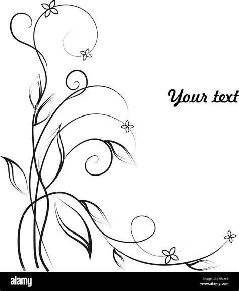 Simple Floral Background In Black And White Stock Vector Image And Art