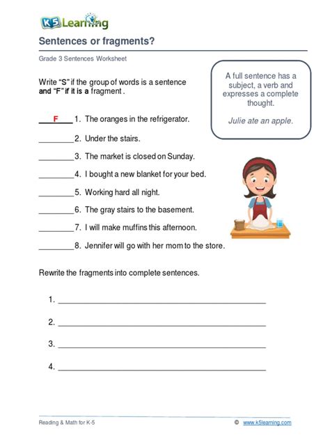 Sentence And Non Sentence Worksheet 1 Pdf