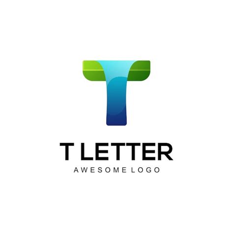 Diseño de plantilla de logotipo colorido degradado de letra t Vector