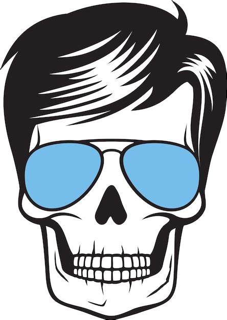 Premium Vector Human Skull With Aviator Sunglasses