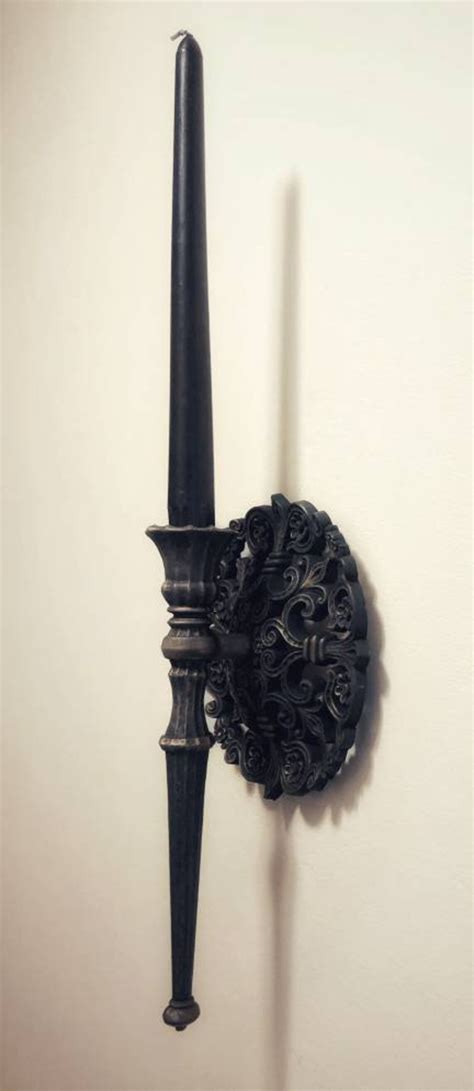 Gothic Victorian Wall Candlesticks Vintage Pair Wall Sconces Etsy