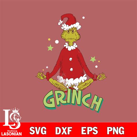 Grinch Yoga ,Merry Happy Christmas Santa svg eps dxf png file, digital ...