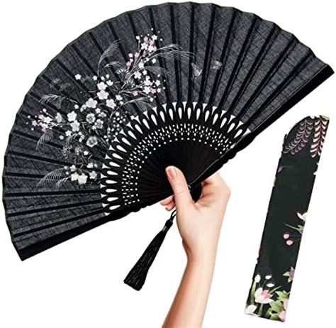 Omytea Folding Hand Fan For Women Foldable Chinese Japanese Vintage