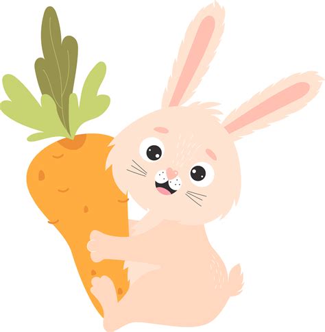 Cute Rabbit With Carrot Stock Vector Image Art Alamy, 42% OFF