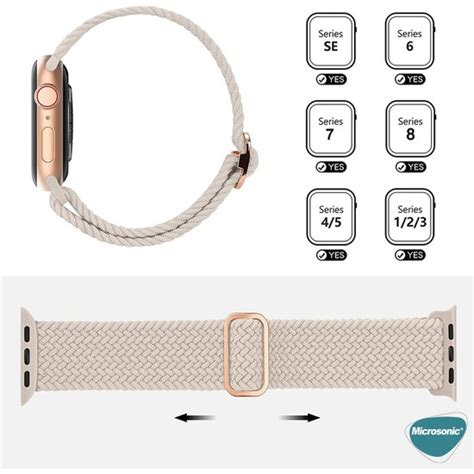 Microsonic Apple Watch Se 2022 44MM Kordon Braided Loop Band Fiyatı