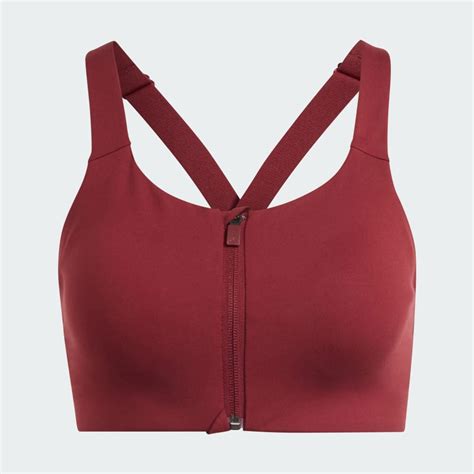 Adidas TLRD Impact Luxe High Support Zip Bra Burgundy Adidas UAE