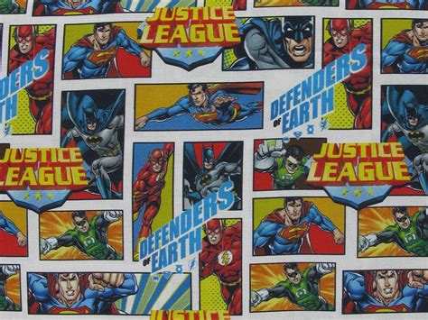 DC Comics Justice League Comic Book Cotton Print