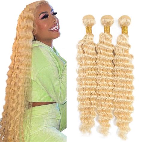 Amazon Curly Bundles Human Hair Deep Wave Bundles Human Hair Brazilian Honey Blonde