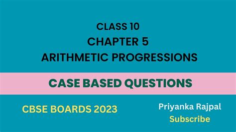 Class 10 Cbse Boards Case Based Questions Chapter 5 Arithmetic Progression