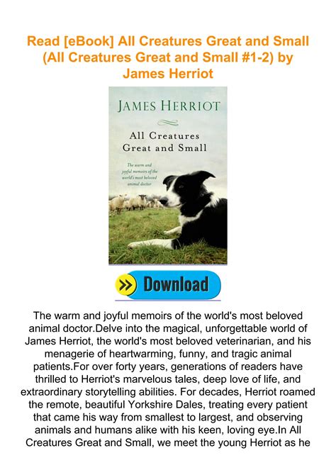 Read [eBook] All Creatures Great and Small (All Creatures Great and Small #1-2) by James Herriot ...