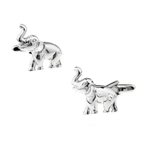 The Tie Hub Brass Silver Elephant Cufflink Men Jiomart