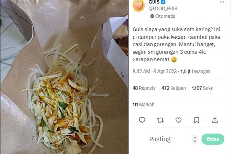 Foto Ramai Soal Soto Kering Tanpa Kuah Disebut Makanan Asli Klaten