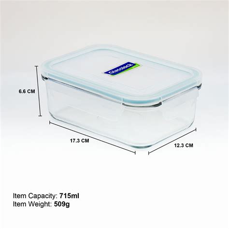 Buy Glasslock Airtight Break Resistant Food Storage Container Microwave Safe Rectangle 715 Ml