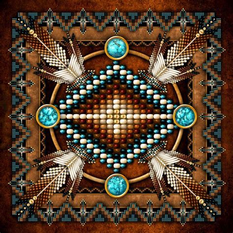 Native American Medicine Wheel Cross Naumaddic Arts Digital Art