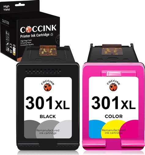 COCCINK 301XL Black And Colour Printer Ink Cartridges Replacement For