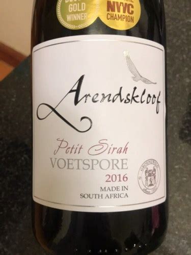 Arendskloof Voetspore Petit Sirah Vivino Us