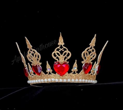 Queen of Hearts Crown Queen of Hearts Costume Crown Queen of - Etsy