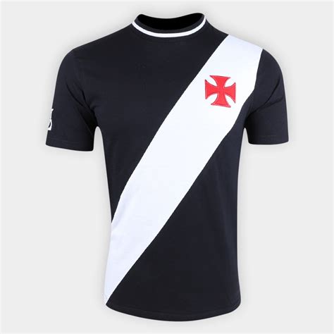 Camiseta Vasco Recorte Masculina Preto Shop Vasco