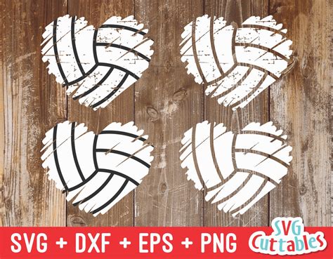 Volleyball Heart Svg Volleyball Cut File Svg Eps Dxf Png Grunge