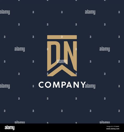 Dn Initial Monogram Logo Design In A Rectangular Style With Curved Side