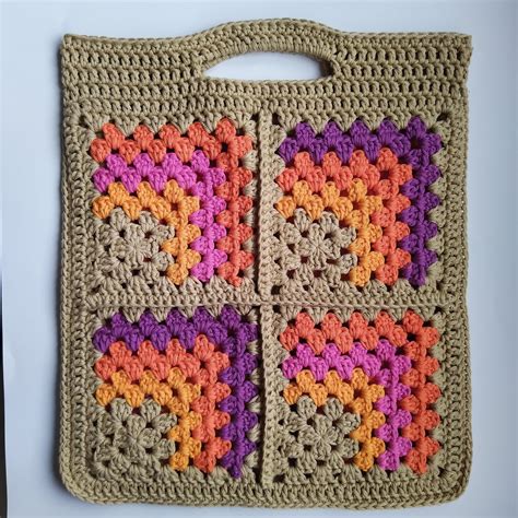 Mitred Granny Bag Crochet Pattern Knotsosquare