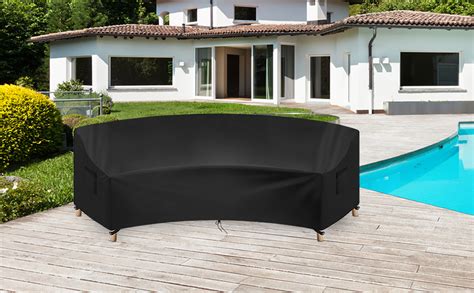 Amazon Curved Outdoor Sectional Covers Waterproof V Shaped