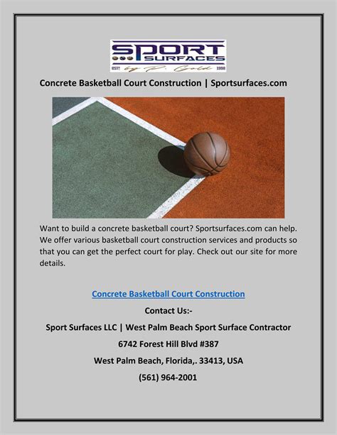 Concrete Basketball Court Construction | Sportsurfaces.com by Sport ...