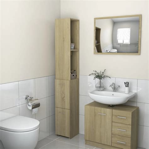 Armoire Salle De Bain Ch Ne Sonoma X X Cm Vidaxl Leroy Merlin