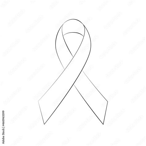 Modern flat design awareness ribbon outline icon on white background ...