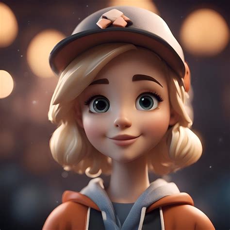 Illustration D D Une Jolie Fille De Dessin Anim Avec Une Casquette Et