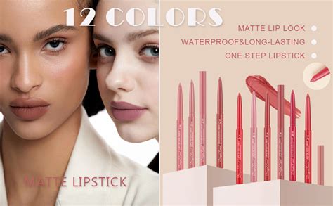 Amazon Colors Matte Lip Liner Lipstick Set One Step Lips Makeup Kit Velvet Nude