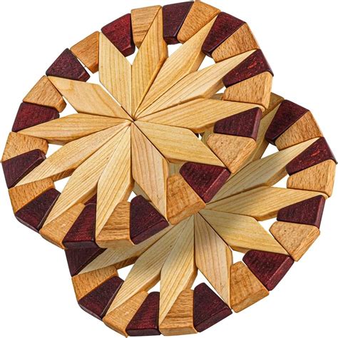 Amazon Wooden Trivets For Hot Dishes Pcs Natural Handmade Wood Trivet Mat Sturdy And